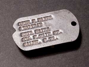 Embossed store dog tags